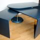 Table basse années 80 3 plateaux pivotants