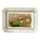 Antique decorative dish with painted flowers, signed