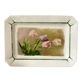 Plat ancien décoratifs fleurs peintes signé