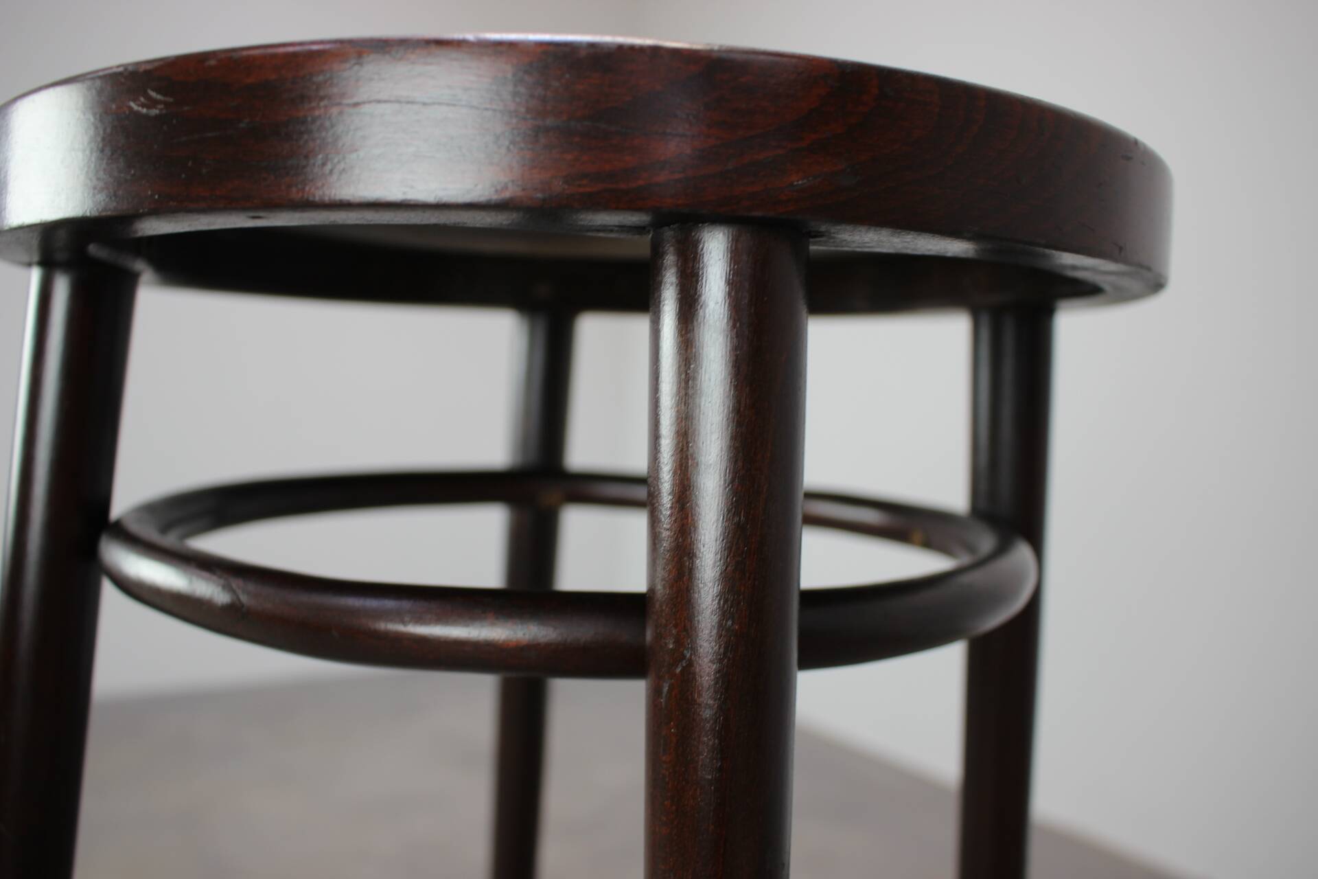 1920s bent beech piano stool, Czechoslovakia