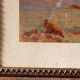 Signed watercolor, red rocks of Menton