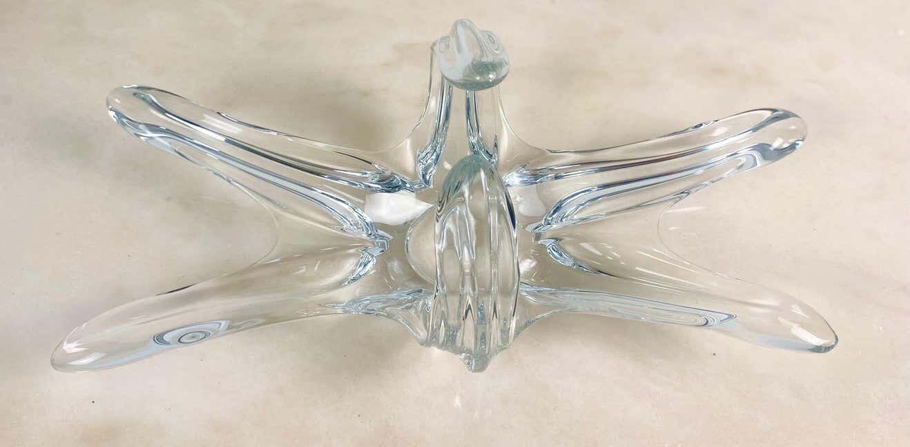 Adorable fruit bowl or centerpiece or flower bowl in translucent crystal - 1960