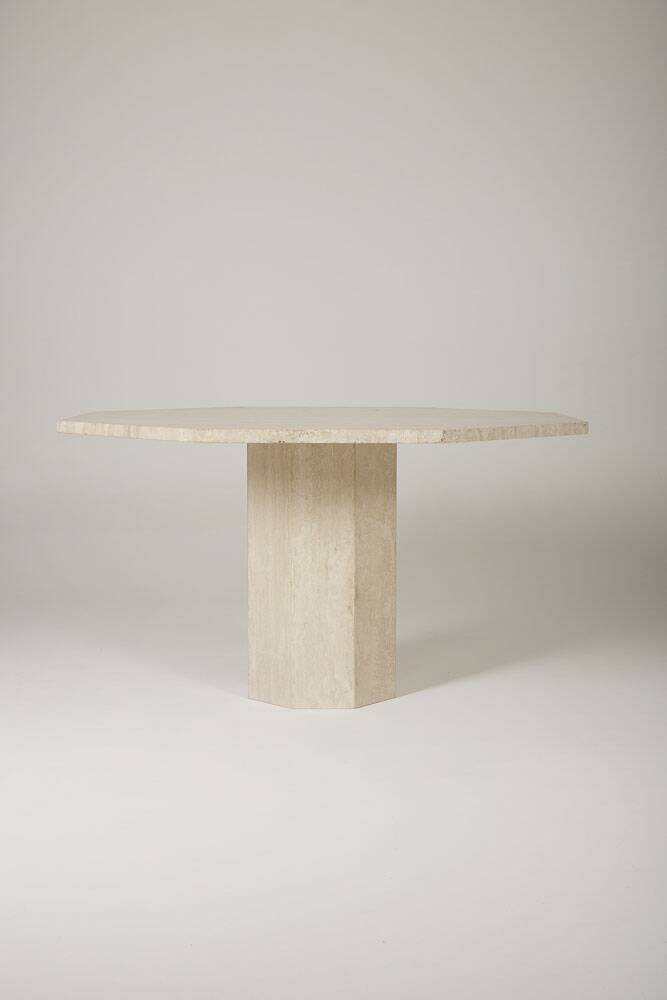 Octagonal Travertine Dining Table