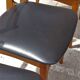 Set of 6 Scandinavian chairs in beech and black skaï, 1960s
