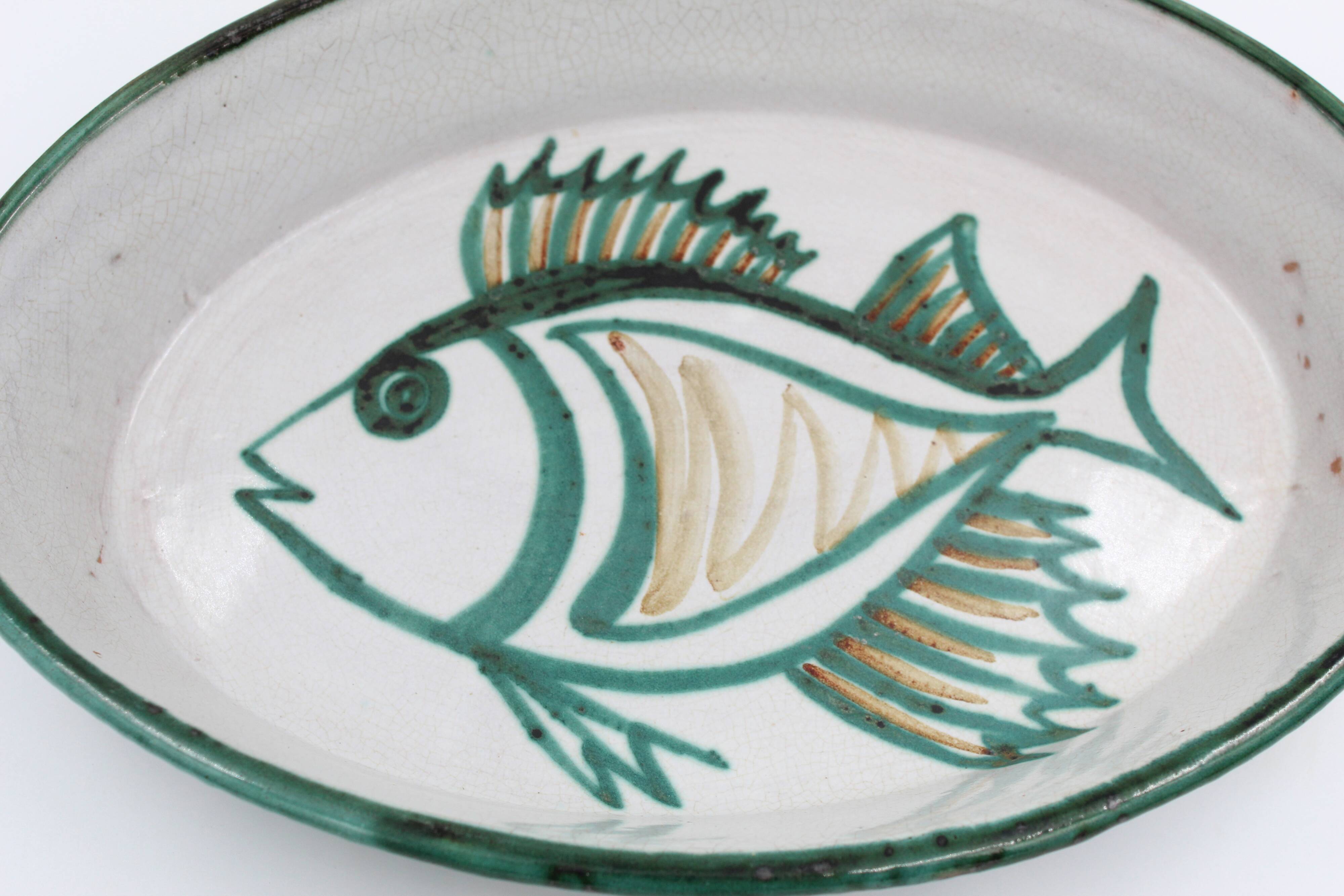 Robert Picault ceramic fish dish from Vallauris, 1950