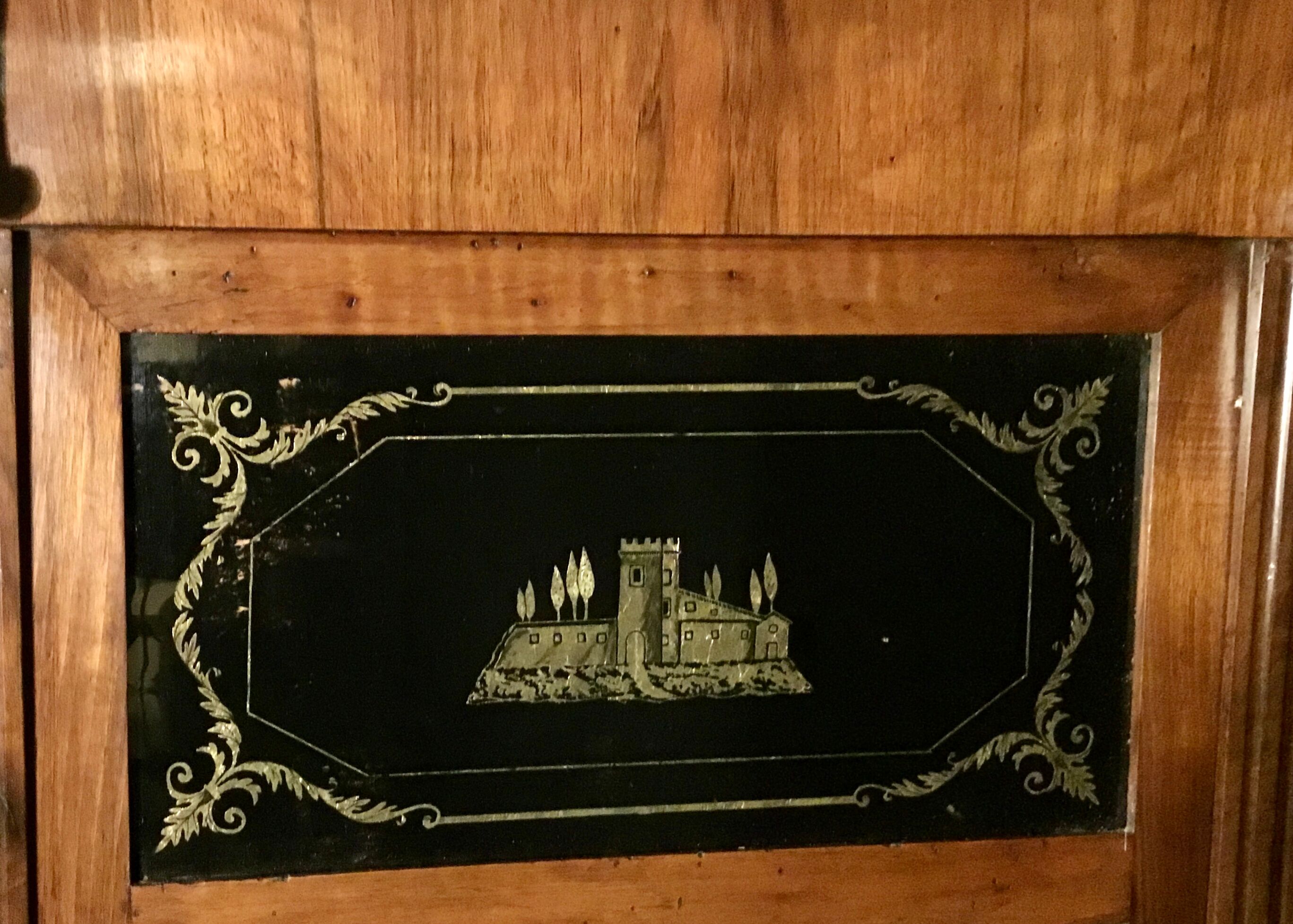 19th-century walnut trumeau  80x130cm