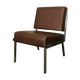 Modernist fireside chair / vintage chrome and skai armchair