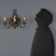 Antique bronze wall sconces with 3 lights, decorations from Italy, 20th century.