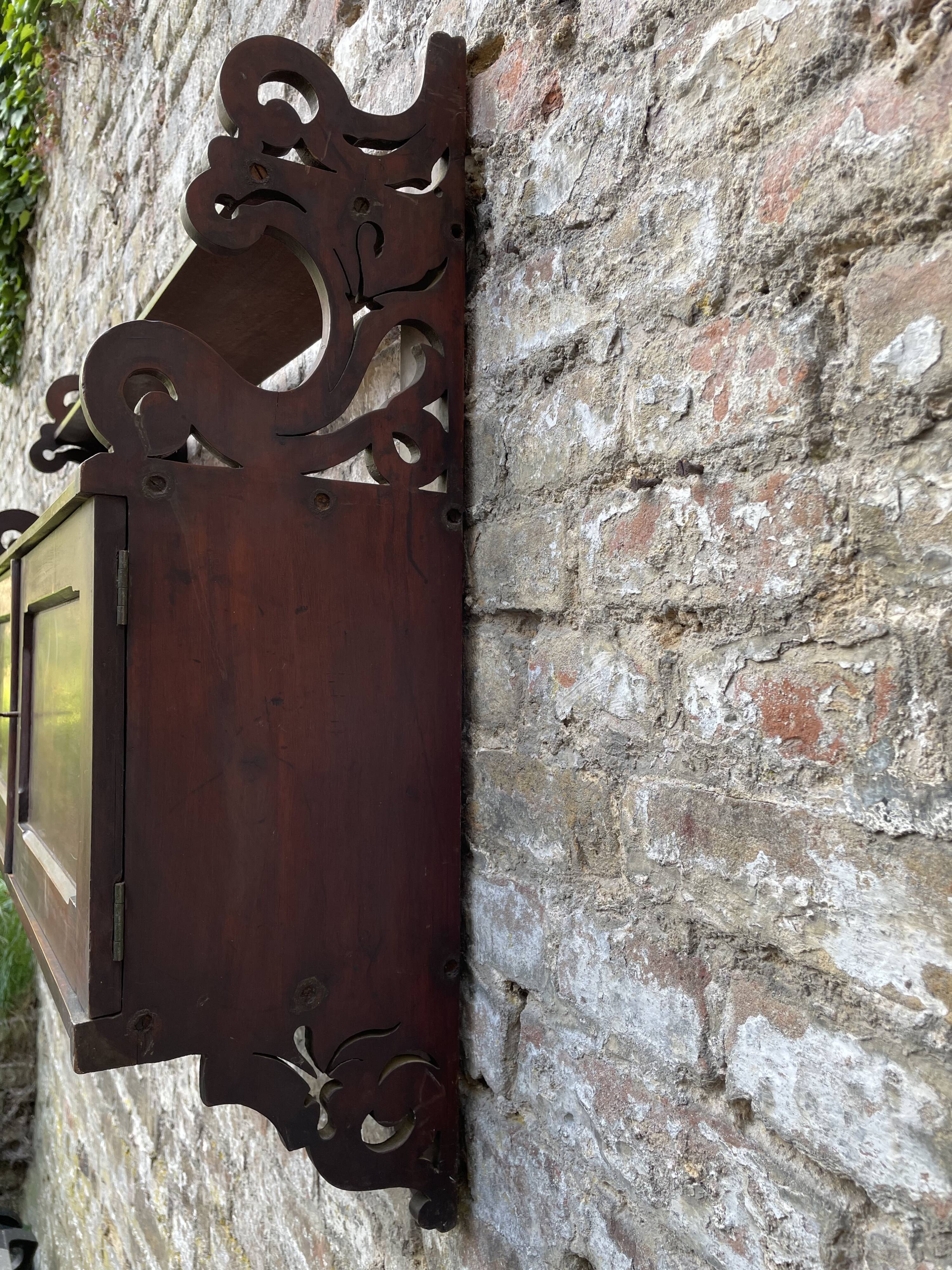 Antique mahogany wall cabinet/shelf