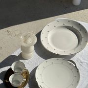 Plat circulaire modèle Nico doré Digoin Sarreguemines D30,5