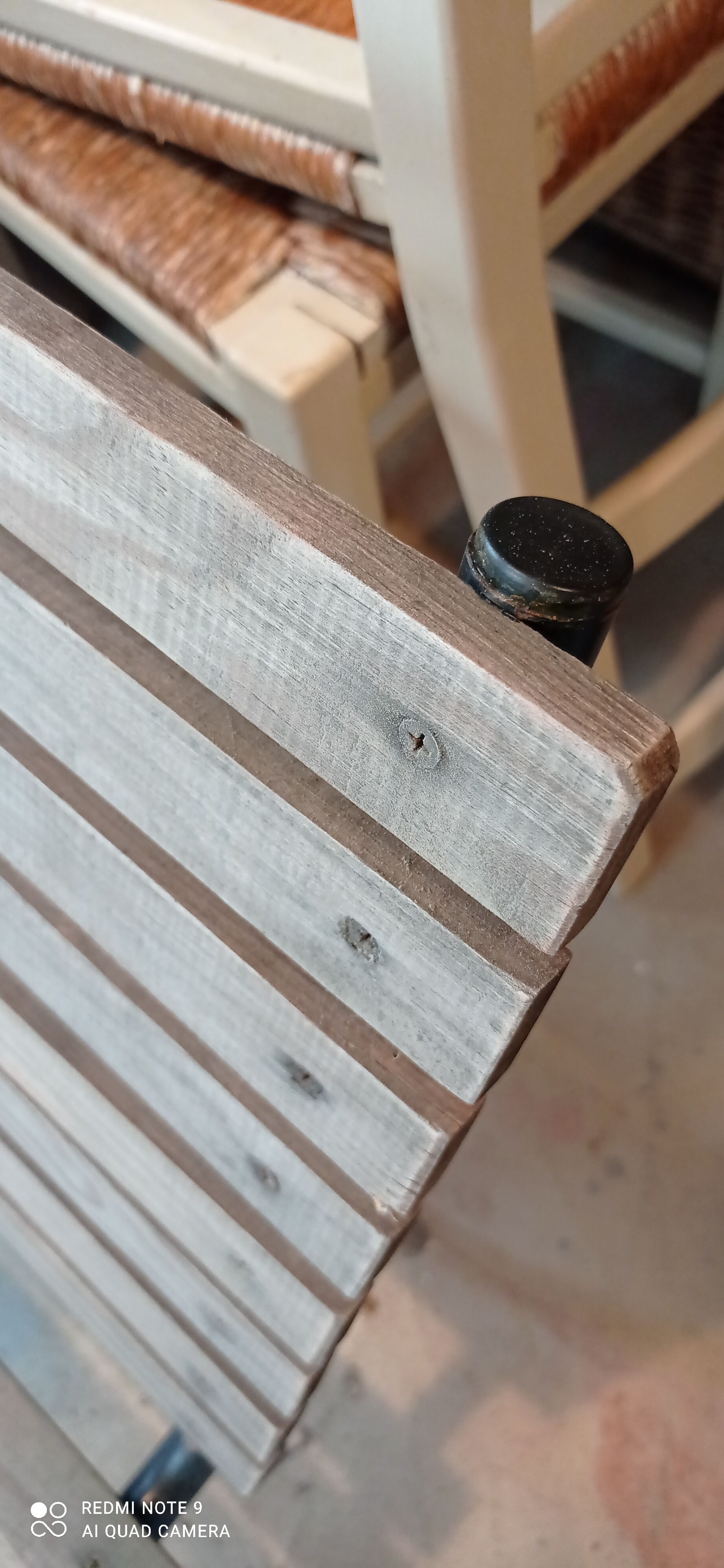 Metal and wood bench