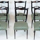 Mid-Century set of six dining chairs attributed to Paolo Buffa. Italy 1950s