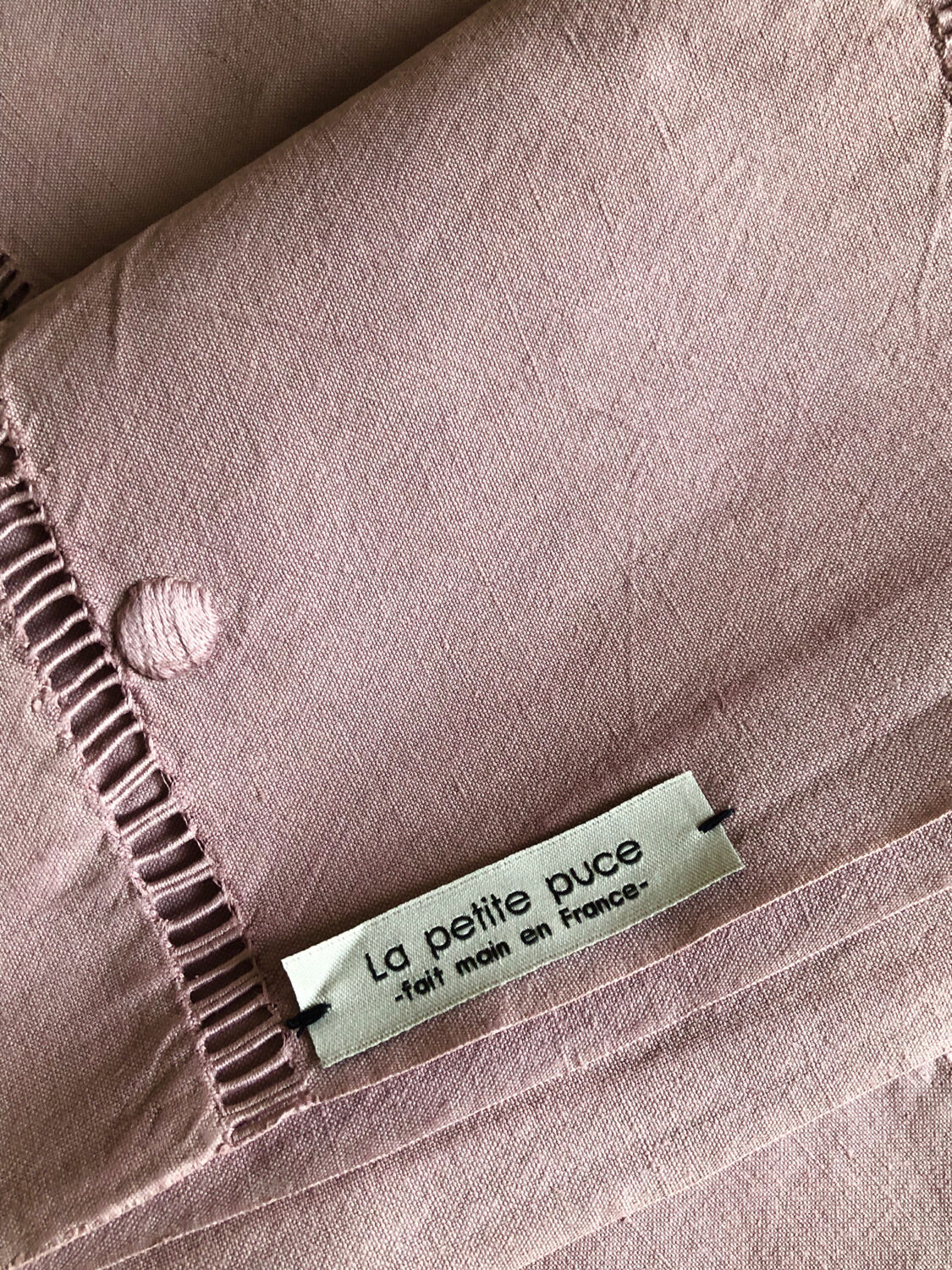 Old linen sheet and purple dyed cotton