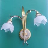 Pair of vintage Keria Italy silver and gold wall sconces