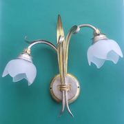 Pair of vintage Keria Italy silver and gold wall sconces
