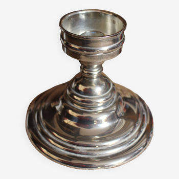 Chromed metal candle holder