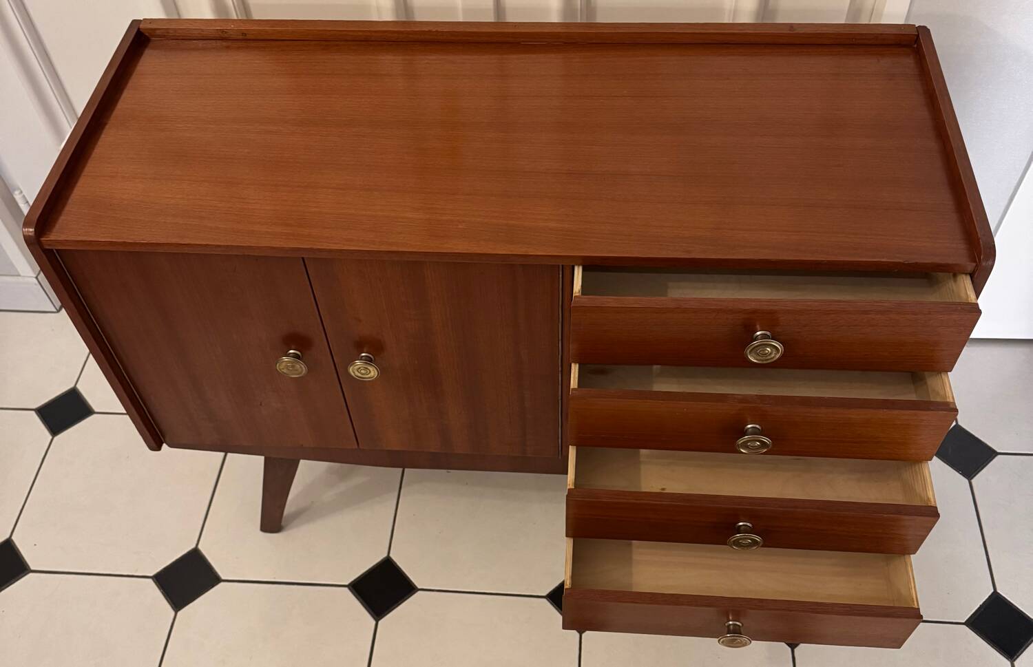 Vintage sideboard with compass feet