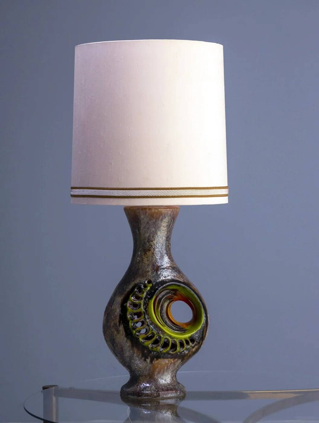 Vintage ceramic table lamp, Walter Gerhards lamp, 1970s