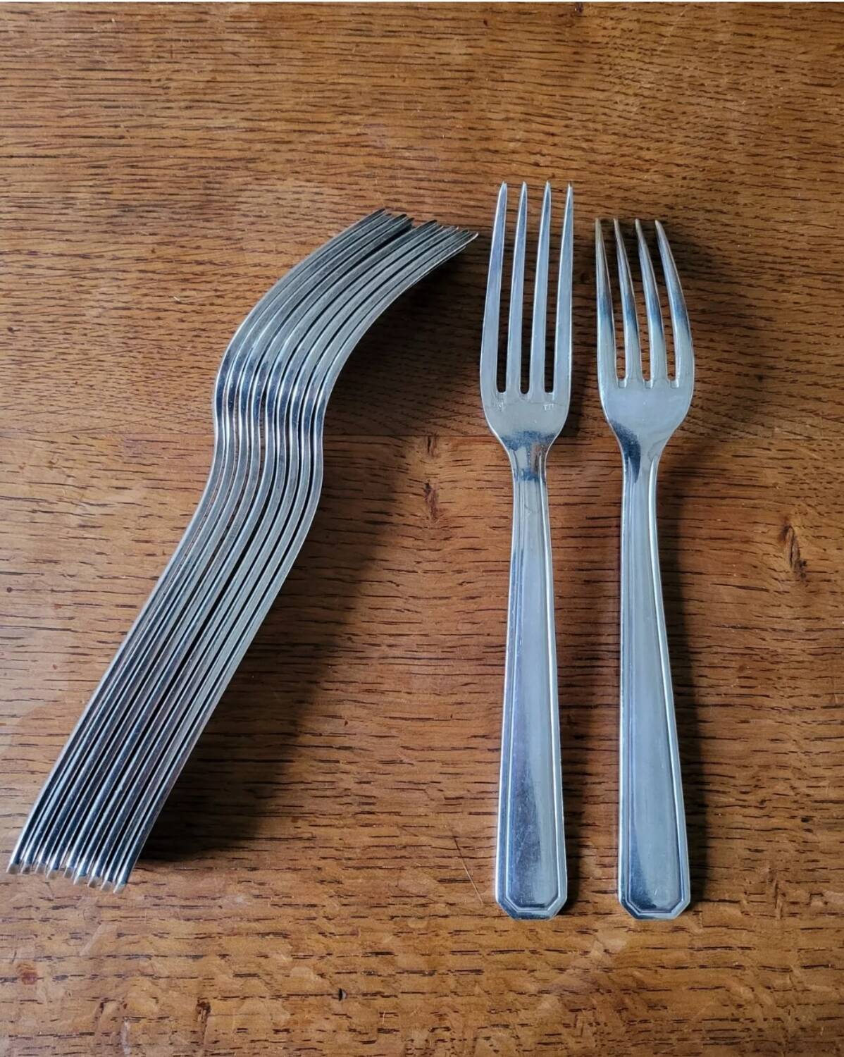 11 Fourchettes en Métal Argenté Orfèvre DAM  20.5 cm
