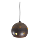 Lampe suspendue brutaliste globulaire en cuivre / verre par Peill & Putzler
