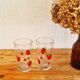 Lot de 2 grands verres vintage Arcoroc décor fraises