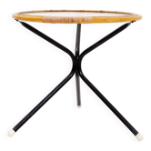 Mid-century bamboo, metal, and glass side table - Netherlands 1960s