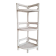 Etagère d'angle vintage en rotin blanc