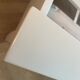 White double bed in contemporary wood, 160x200 cm