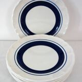 6 white and blue dessert plates, Italy