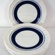 6 white and blue dessert plates, Italy