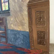 Interior of a Flemish house, oil on canvas signed