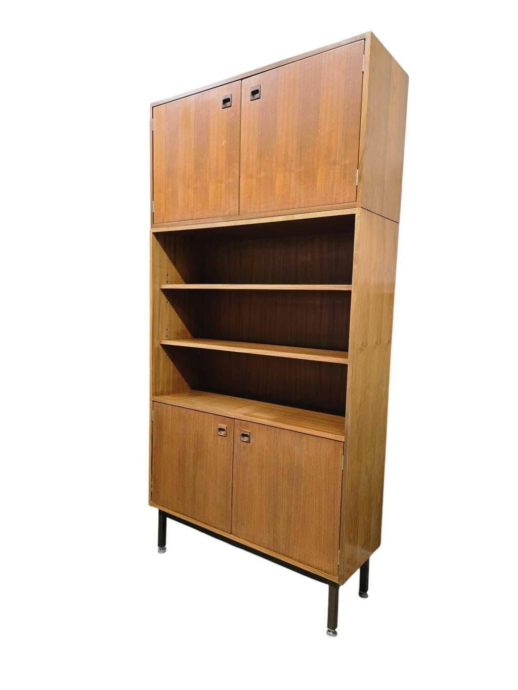 Bibliothèque / vitrine vintage en bois MDK