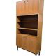 Bibliothèque / vitrine vintage en bois MDK