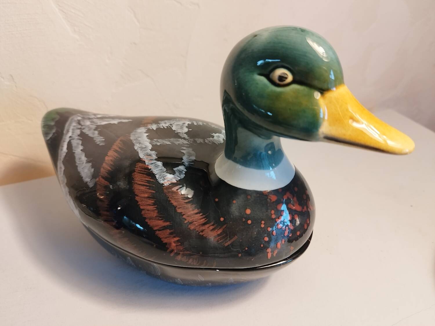 Ceramic duck emptier by Michel Caugant