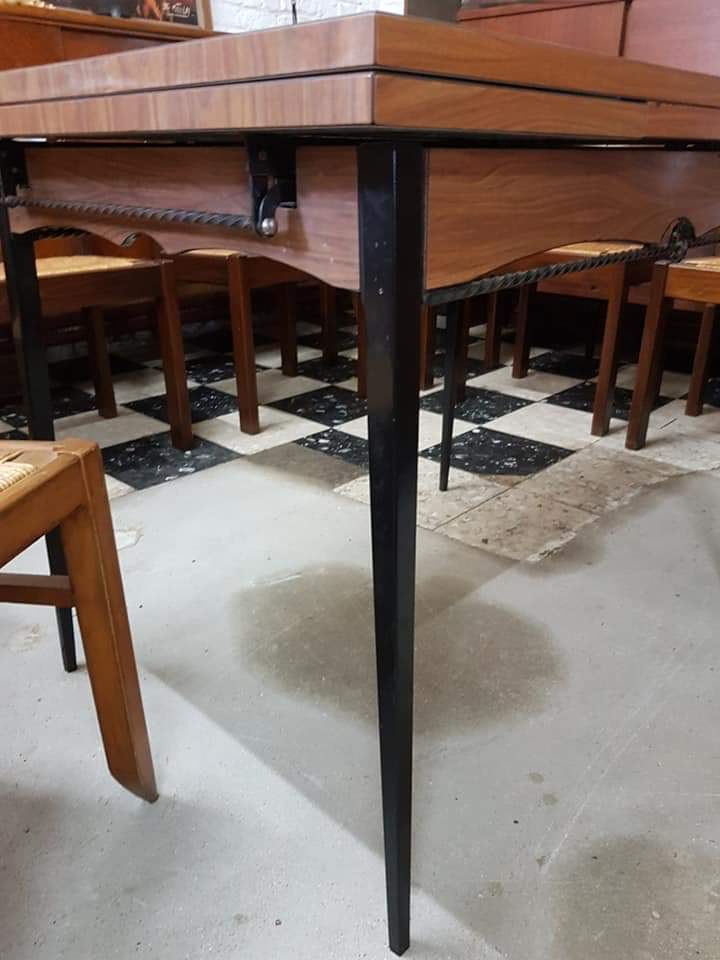 Vintage table formica feet metal extension cords