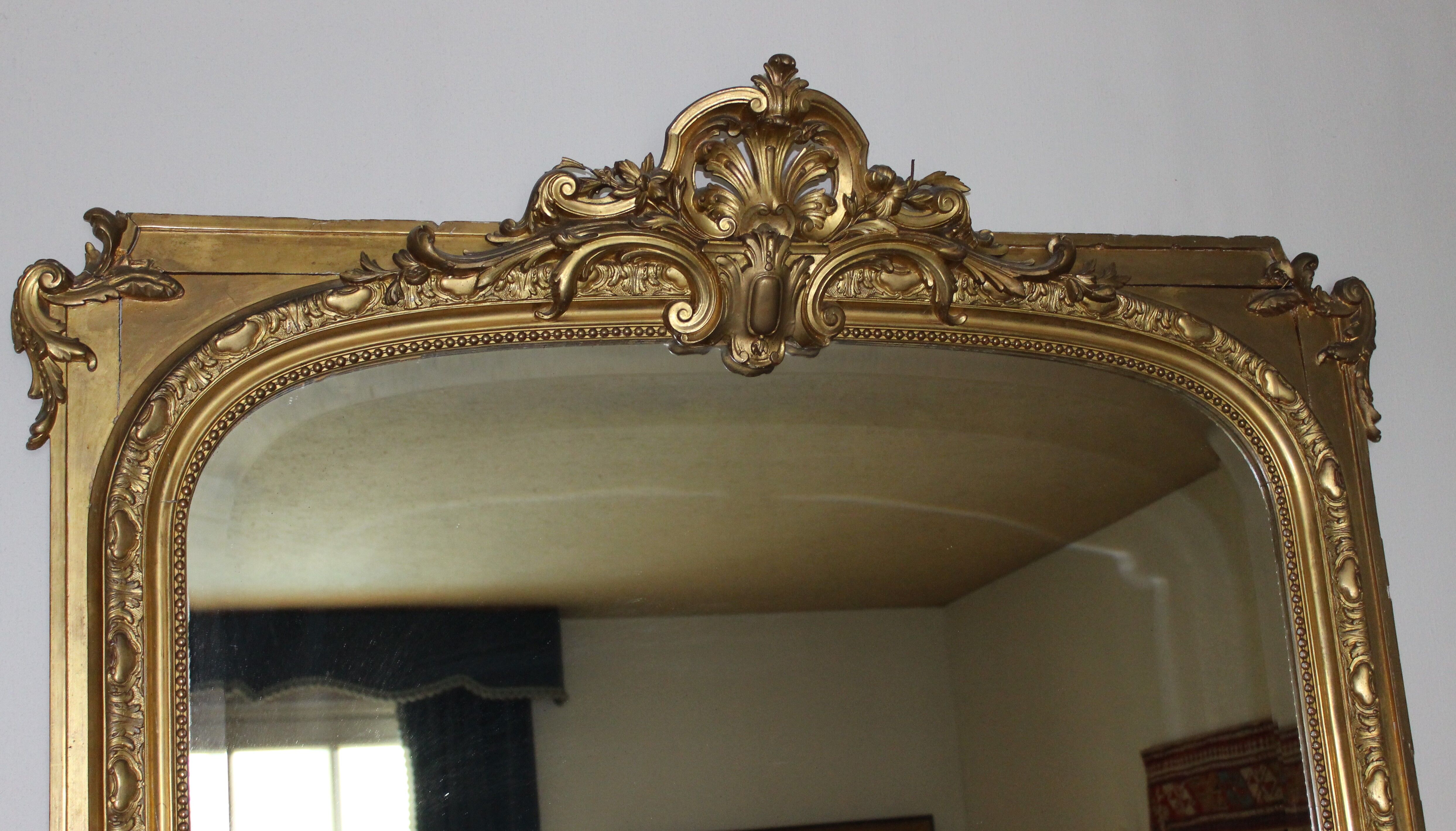 Mirror of gilded wood fireplace 125x190cm