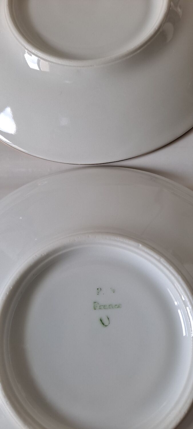 Coupelles soucoupes fleuries porcelaine