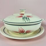 New Givors earthenware soup tureen Flora model