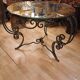 Wrought iron and glass tea table, 1930-1940
