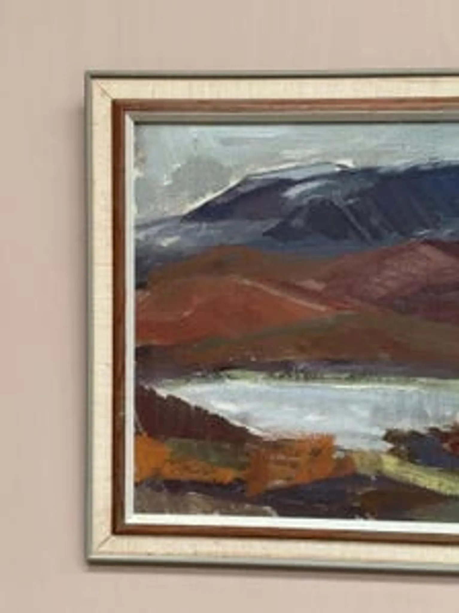 Swedish Oil on Canvas – “Mountains and Water” – Signed – Vintage & Framed