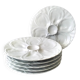 6 white porcelain oyster plates by Pillivuyt