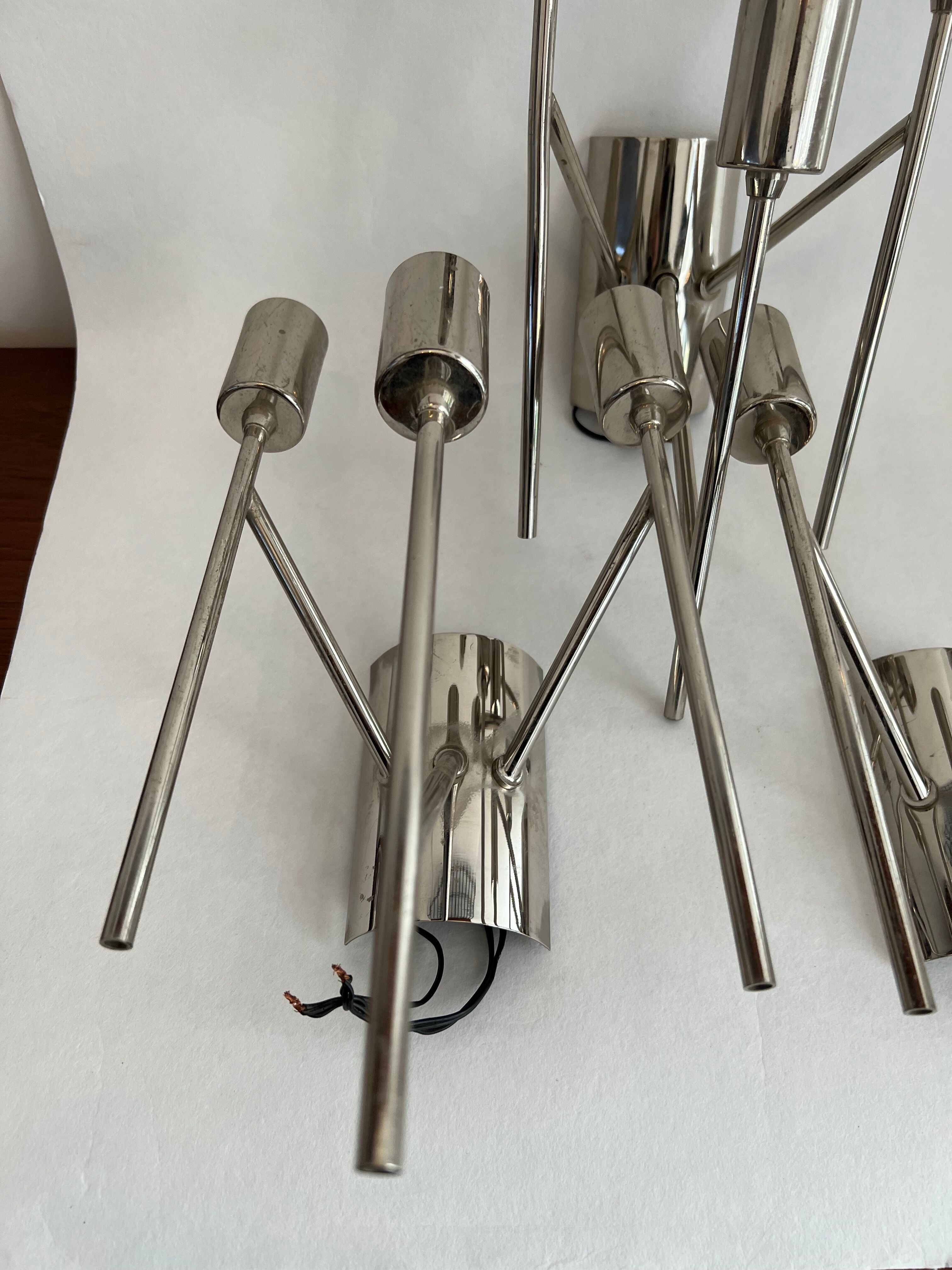 Set of three design wall lamps 1970