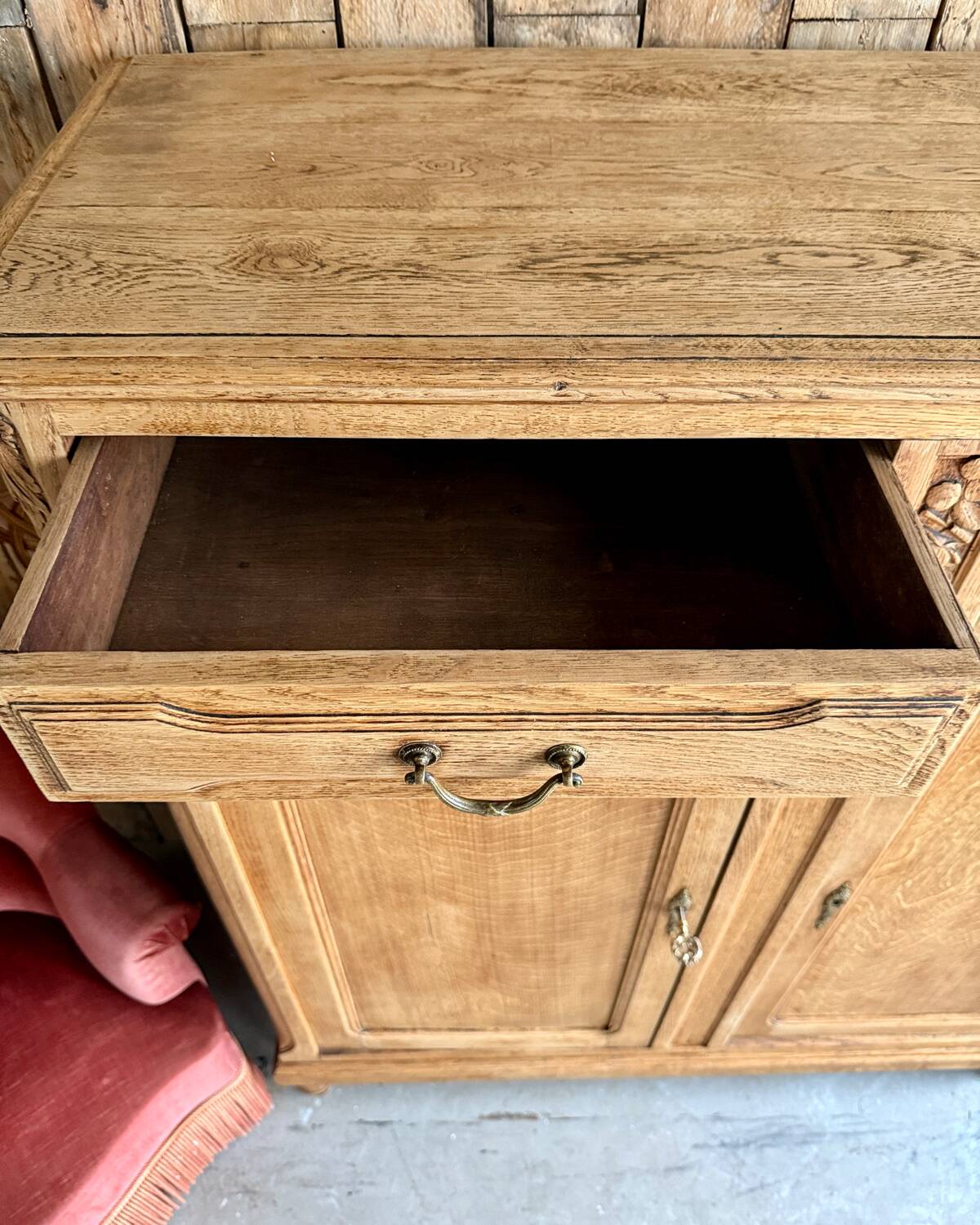 Large antique high oak sideboard