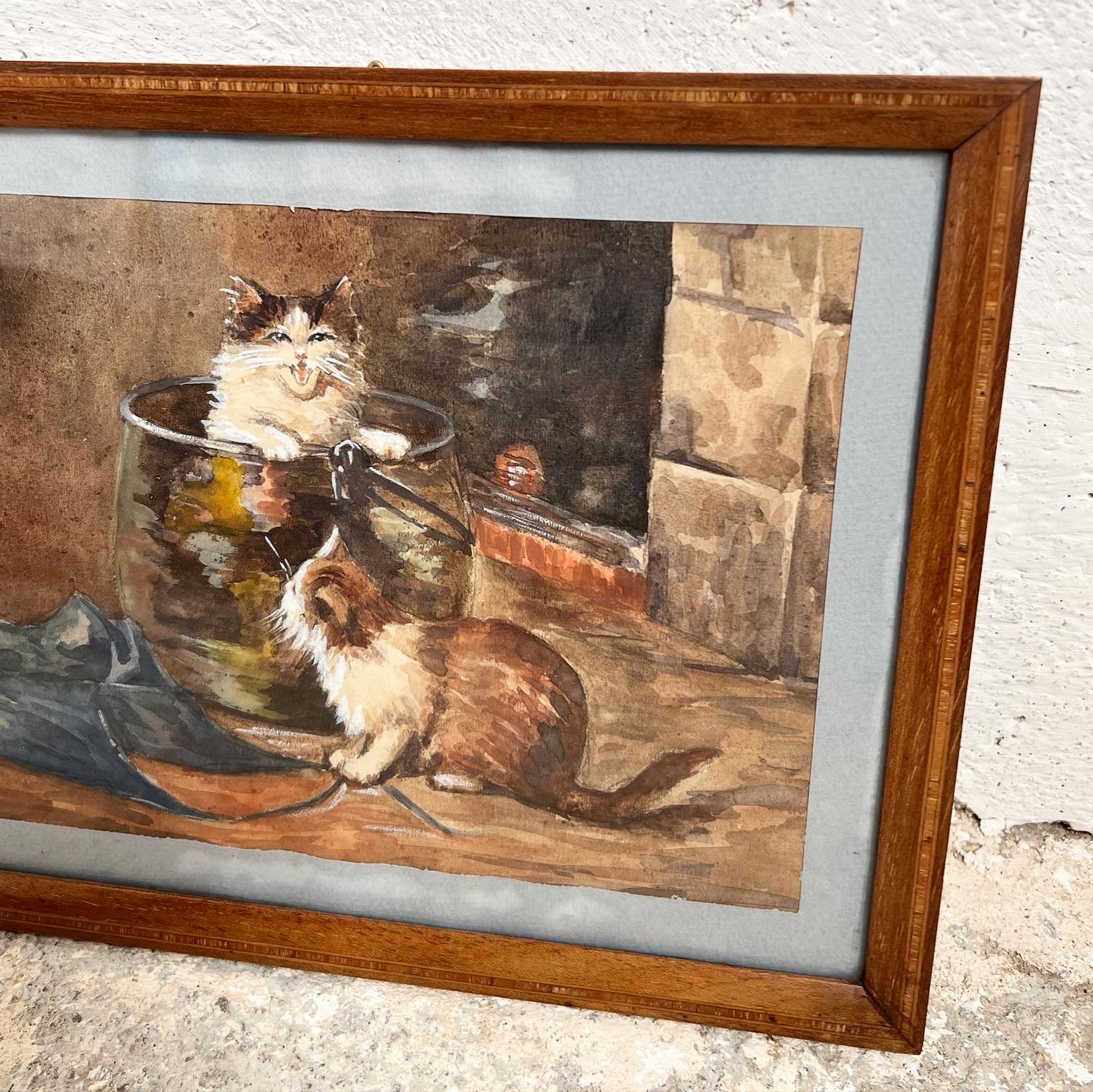 Watercolor to the two cats