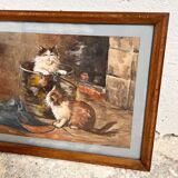 Watercolor to the two cats