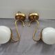 Pair of brass and glass wall lights