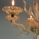 Venetian chandelier in gilded murano glass, 6 arms of light