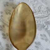 Salad servers in horn and chiseled metal 1920s