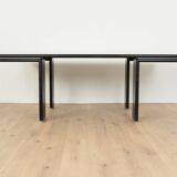 Postmodern desk from the 1980s in black stained ash veneer