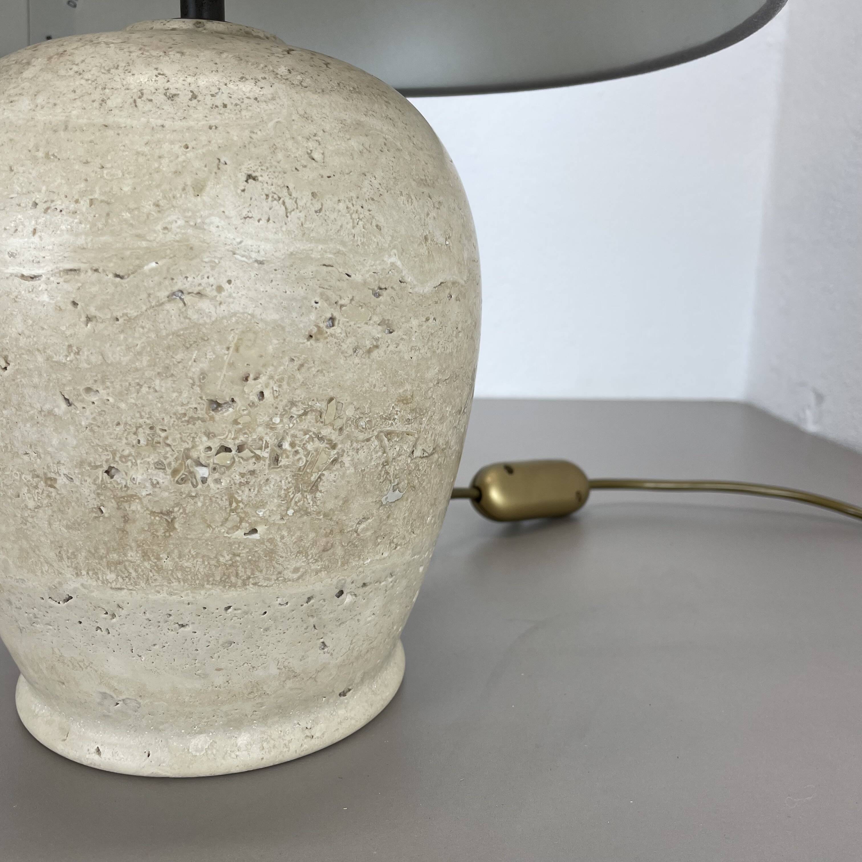 Large Travertine Marble Fratelli Mannelli Style Table Light Base, Italy, 1970s